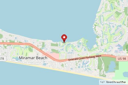 Map of our garage door service area in Miramar Beach, FL