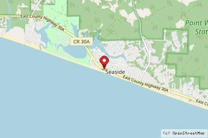 Map of our garage door service area in Seaside, FL